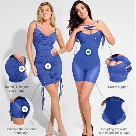 Popilush Ruched Bodycon Dress - Picture 2 of 5